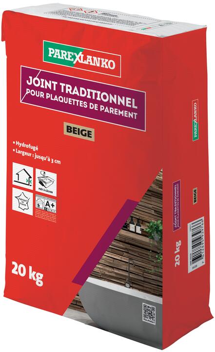 JOINT TRADITIONNEL PLAQUETTES PAREMENT BEIGE 20KG